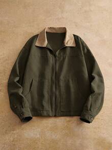 HIMLAND Men's Casual Corduroy Collar Jacket, Suitable For Everyday Wear