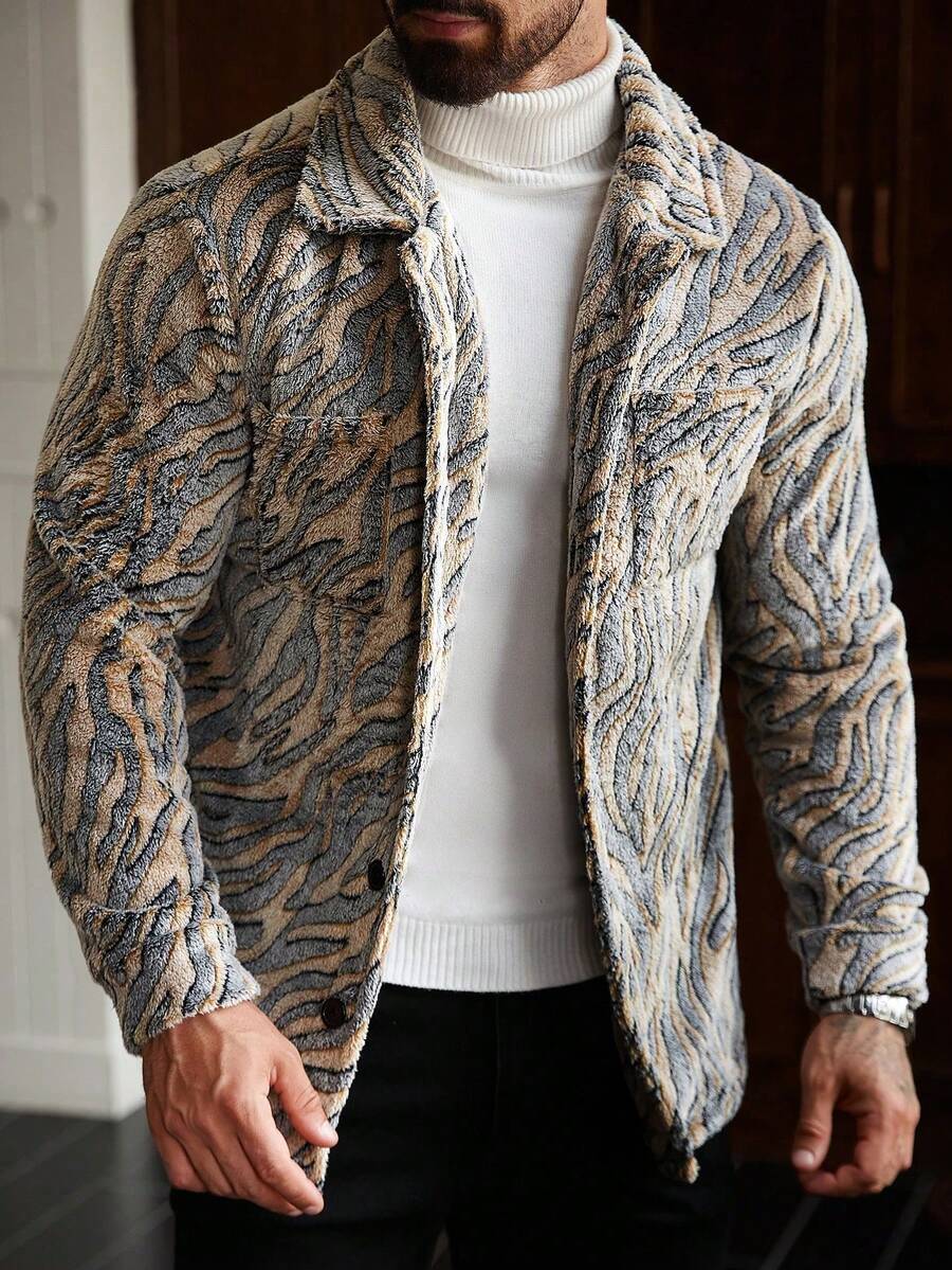 Manfinity LEGND Men's Mature Casual INS Bestselling Padded Jacket. Suitable For Daily Wear, Men's Jacket, Suitable For Christmas, New Year Holidays, Parties, Dinners, Autumn/Winter Men's City Warm Jacket Plaid Long Sleeve American Style Jacket, Gift For Friends, Husband, Boyfriend Men Graphic Jacket - Yellow - View 1