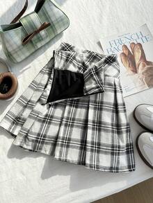 Comfortcana 加大码绿色格子迷你裙，荒原音乐节 - 彩色 - 查看 5