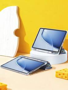 Tom and Jerry Artist x SHEIN 1个可爱卡通iPad保护套，高端质感，柔软防摔硅胶材质，带折叠支架，完美礼物。兼容iPad 10代/iPad 9代（10.2英寸）/iPad Air 5/Air 4（10.9英寸）、iPad（A16）11英寸11代（2025年款），带笔槽，支持自动睡眠/唤醒功能，时尚保护套 - 彩色 - 查看 4