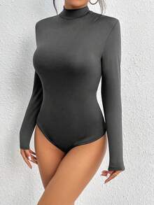 INAWLY 女士纯色高领长袖休闲连体衣 - 彩色 - 查看 3