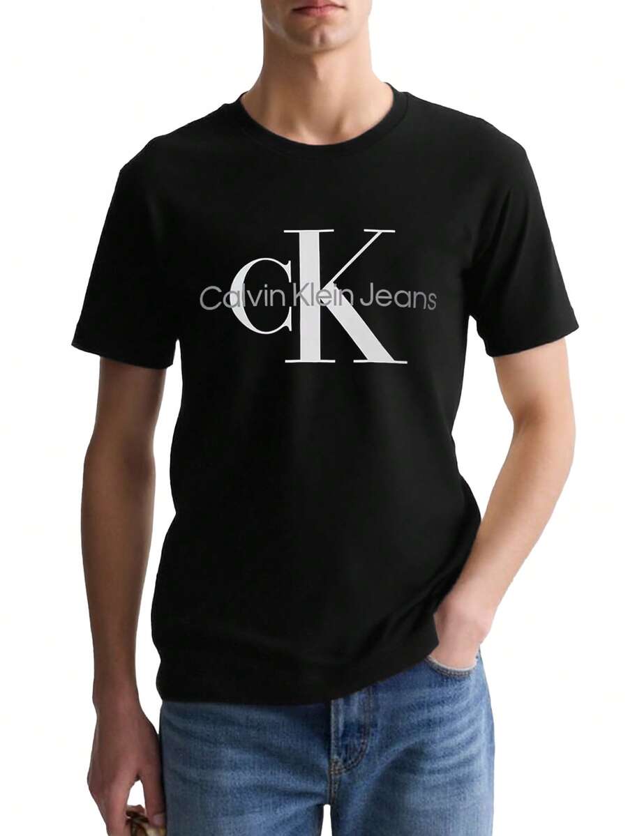 Calvin Klein Classic Monogram Men's T-Shirts Black - Black - View 1