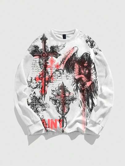 T-shirt col rond imprimé décontracté unisexe