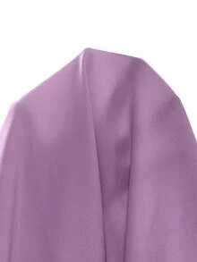 SHEIN LUNE 女士休闲优雅荷叶边领灯笼袖纯色衬衫 - 紫色 - 查看 7