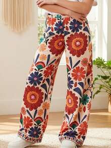 Travachic KIDS Travachic KIDS Tween Girls' Casual Comfortable Mid-Waist Pattern Long Pants Fall Winter - Multicolor - View 4