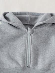 Genkimix Kids 韩版少女舒适灰色抓绒蝴蝶结松紧腰连体衣 - 淺灰色 - 查看 8