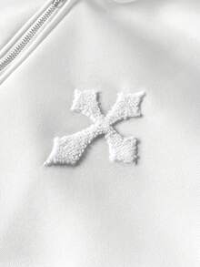 PAVTROS Men's Street-Style Popular INS Outfit, 3D Cross Embroidery Print, 2 In 1 Pants With Double Waistband, Suitable For Music Festivals, Nightclubs, Boyfriend/Husband Gift, Anniversary Gift, Hoodie Set Men Hoodie Set Designer Sweatsuit Hoodie And Sweatsuit Set Mens 2 Piece Outfits White Men White 2 Piece Pants Set