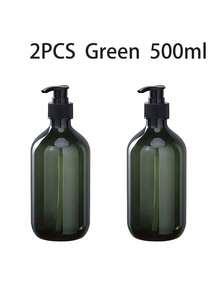 300毫升/500毫升压力泵瓶，可重复使用透明塑料容器，适用于洗发水、乳液和旅行装 - 彩色 - 查看 10