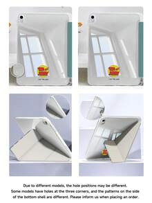 Tom and Jerry Artist x SHEIN 可爱创意卡通图案平板电脑保护套，采用3+Y折叠设计，具备自动唤醒/睡眠功能和内置笔槽，防震时尚，兼容三星Galaxy Tab、iPad（A16）第11代11英寸（2025款）和iPad第7/8/9代（10.2英寸）。 - 彩色 - 查看 8