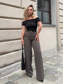 Jeta Ari 1PC WOMEN BASICS SMOOTH BUCKLE SKINNY WAIST BELT, SUITABLE FOR WORK DAILY COMMUTE - Black - View 3
