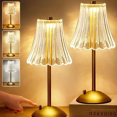 Đèn pha lê nghệ thuật LED cổ điển, đèn bàn kim loại cho phòng ngủ, đèn ngủ đầu giường cao cấp, đèn trang trí tạo không khí, đèn bàn quầy bar sang trọng kiểu Mỹ có cảm biến chạm, đèn ngủ pin lithium có thể sạc lại, đèn phòng ngủ có thể điều chỉnh, đèn ngủ chủ đề không gian đơn giản, chạy bằng pin