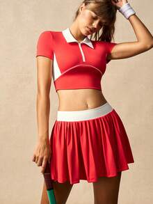 VARSIVA 2件套 女士休闲短袖上衣和迷你裙运动套装 - 彩色 - 查看 8