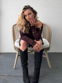 Jeta Ari Giày bốt cao gót mũi nhọn đính đá thời trang thanh lịch cho nữ - màu đen - Xem 1