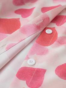 GlowEve CURVE Plus Size Women Summer Heart Pattern Long-Sleeve Shirt,Blush Pink,Autumn,Casual,Formal,Wedding Ninang Commute Valentine's Day Birthday Daily Tops Fall - Pink - View 8