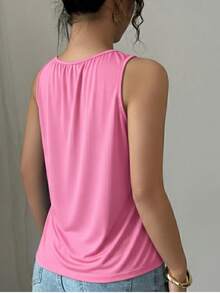 Blusa Sin Mangas con Pliegues al Frente - Rosa - Ver 3