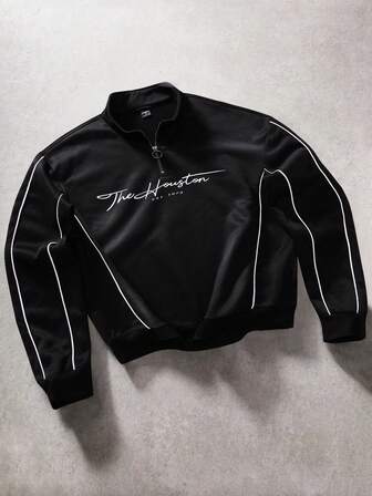 Manfinity EMRG Sudadera casual y versátil con media cremallera para hombre