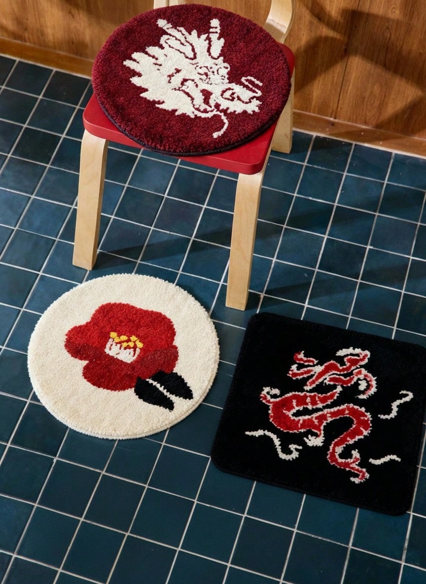 Joivida Chinese-Style Seat Cushions Featuring Dragon And Floral Patterns, Thickened Non-Slip Mats, Suitable For Sofas, Car Seats, And Oriental-Style Home And Car Decorations. - Multicolor - View 1