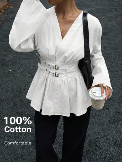 Siren Gaze Dubbelrijs, dubbelgetailleerd, taille-taille-taille-taille-taille-taille-shirt met lange mouwen, zacht en huidvriendelijk, geschikt voor werk of vakantie