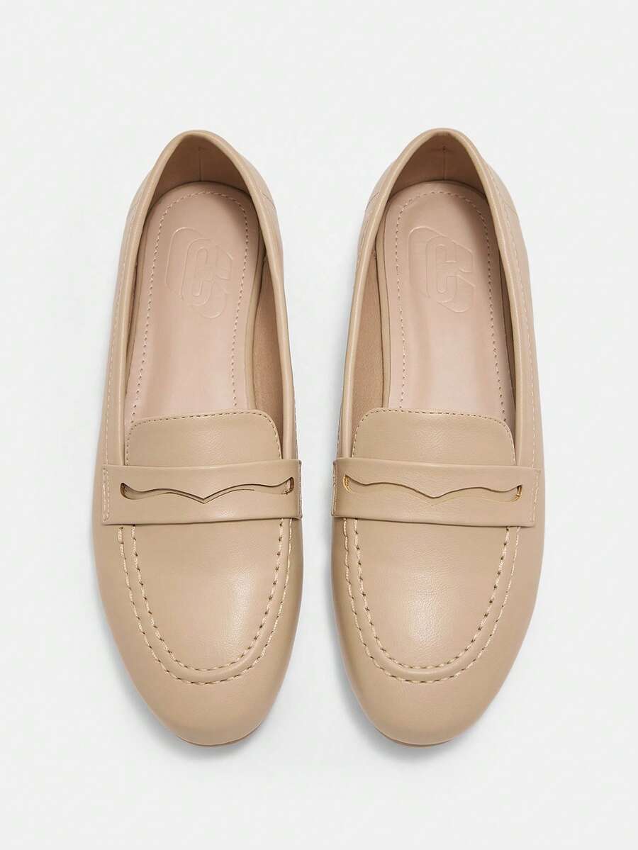 CUCCOO CURVES Women's Casual Commuter Versatile Wide Fit Flat Shoes For Christmas - Apricot - View 1