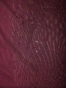 Lavishia Women's Elegant Vintage Burgundy Polka Dot Sheer Mesh Stand Collar Long Sleeve Fitted Knit Top,Autumn Night Out Party Christmas New Year Sequin Top - Burgundy - View 8
