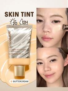 SHEGLAM Dew & Done Skin Tint With Spf20-Porcelain Brand Beauty Makeup Face Paint Cosmetic For Women Girls Perfect For Winter Ideal For Y2K Fancy Fashion Suitable For Birthday Christmas Gift Party Ready Best Color - Multicolor - View 1