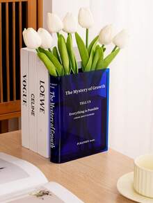 Bình hoa treo tường, Trang trí kệ sách dễ thương, Bình hoa độc đáo cho người yêu sách, Bình hoa Acrylic mang hương vị nghệ thuật và văn hóa dùng để trang trí văn phòng tại nhà, Sách về hoa Ngày lễ tình nhân, Đám cưới, Sinh nhật, Trang trí mùa thu cho ngày lễ tình nhân - Màu xanh - Xem 6