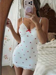 CottageSlumber Váy ren hoa lãng mạn dành cho nữ - trắng - Xem 3