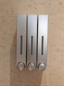 1 420ml Wall-Mounted High-Grade Soap Dispenser With Single Head, Double Head And Three Heads - Silver - View 6