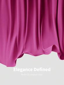 SHEIN Belle Elegant Romantic Green Woven Matte Ribbon Decor Open Shoulder Strapless Fitted Mermaid Bridesmaid Dress - Red Violet - View 8