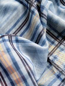 Elamini Petite 娇小女士休闲度假无袖露背格子雪纺上衣，适合假日、外出、约会、婚礼等场合。 - 藍白色 - 查看 7