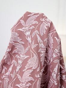 Modelyn Plus Size Elegant Party Jacquard Lantern Sleeve Dress - Pink - View 7