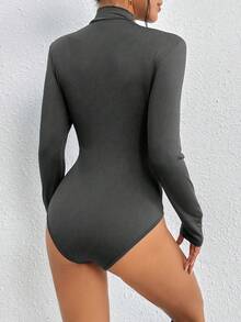 INAWLY 女士纯色高领长袖休闲连体衣 - 彩色 - 查看 2