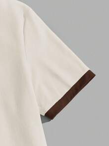 Manfinity Joysei 男士棕色袖口拼接汽车标语印花T恤