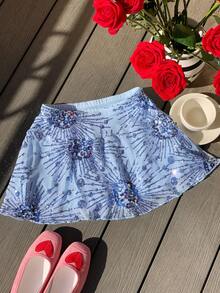 Comfortcana 2025新款夏秋季时尚女装亮片装饰迷你裙，适合派对、聚会、新年派对、圣诞节等场合穿着。 - 藍色 - 查看 4