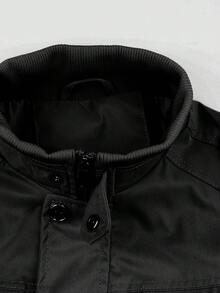 Manfinity Roughcore Herr långärmad vindjacka för fritidsbruk, vindtät utomhusvandring, för hösten, stilen för den gamla penningen - Svart - Visa 3