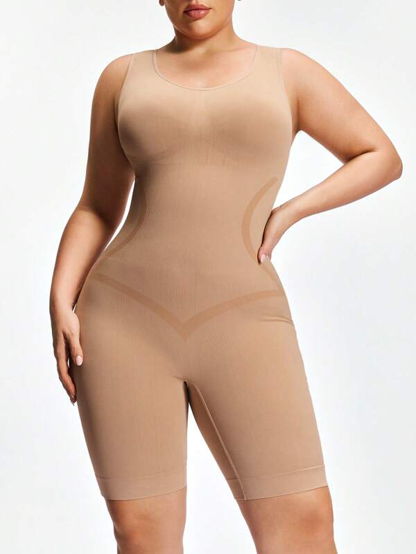 SHAPORA Body de control de figura de unicolor para mujer de talla grande, cinturilla moldeadora, levantador de glúteos, body moldeador sin costuras que se puede usar como prenda exterior