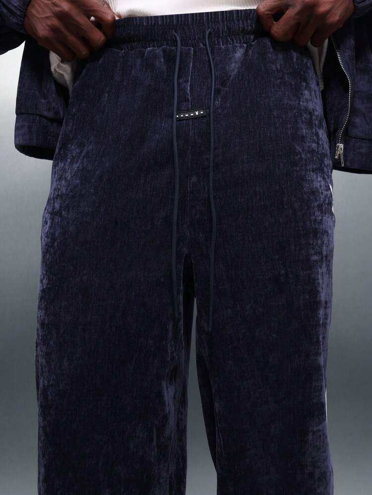 PLAYBOY X SUMWON Velour Sweatpants With White Piping Detail
