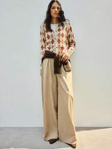 Maija Áo khoác cardigan nữ họa tiết hình thoi nhiều màu, kiểu dáng cơ bản phù hợp cho công sở, thanh lịch và thời trang, thích hợp cho văn phòng và trường học. - Nhiều màu - Xem 2