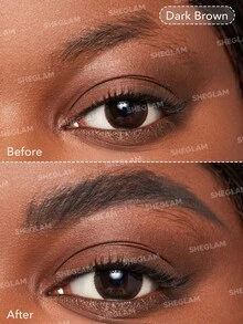 SHEGLAM Boss Brow Waterproof Pomade-Dark Brown Waterproof Eyebrow Cream Highly Pigmented Long Lasting Shaping Filling Eyebrow Makeup With Dual-Ended Brush Brand Beauty Makeup Face Paint Cosmetic For Women Girls Perfect For Winter Spring Ideal For Y2K Fancy Fashion Suitable For Birthday Gift Party Ready Best Color - Dark Brown - View 3