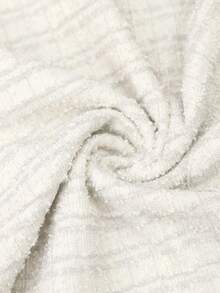 EMERY ROSE 女士优雅纹理饰边长袖迷你连衣裙，秋季 - 白色 - 查看 9