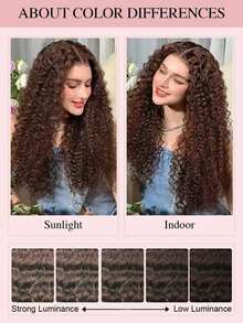 Tóc giả không keo Wear And Go cắt sẵn từ tóc thật 24in màu nâu sô cô la sóng sâu 5x6 đóng bằng ren Tóc giả từ tóc thật đã nhổ sẵn mật độ 180 với tóc con - S4 - Xem 13