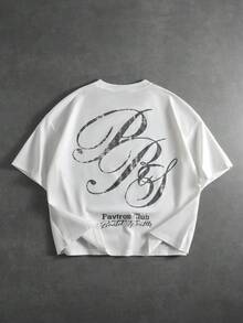 PAVTROS Maglietta a girocollo a maniche corte comoda e di moda con stampa per uomo - Bianco - Visualizzare 6