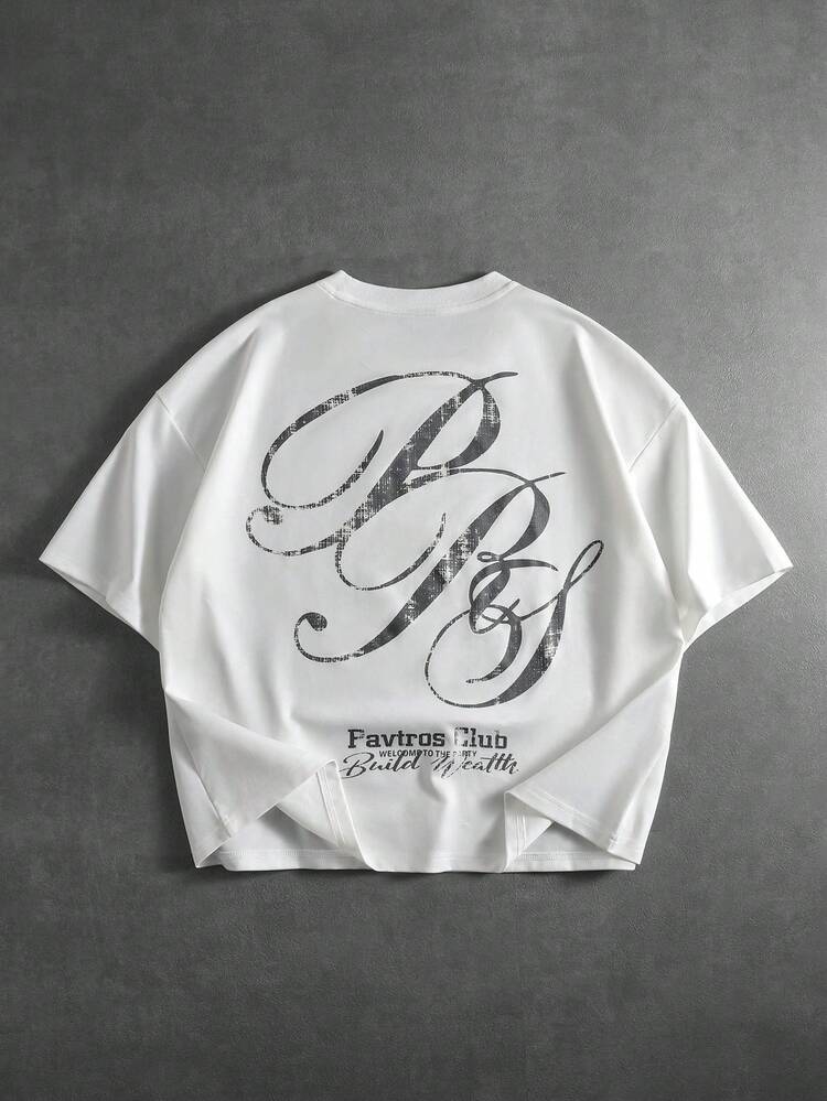 PAVTROS Camiseta de cuello redondo de manga corta con estampado de moda cómoda para hombres - Blanco - Añade 6