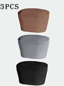 SHEIN 女士无缝优雅单肩文胸套装3件套，夏季 - 彩色 - 查看 3