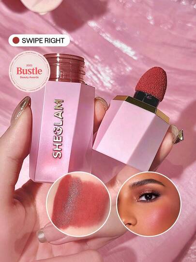 SHEGLAM Color Bloom Liquid Blush Matte Finish-Swipe Right Gel Cream Blush Long Lasting Non-Fading Highly Pigmented Lightweight Long Wear Smooth Blusher Pink Brown Blush Rare Brand Beauty Makeup Face Paint Cosmetic For Women Girls Perfect For Winter Ideal For Y2K Fancy Fashion Suitable For Birthday Christmas Gift Party Ready Best Color