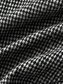 SHEIN MOD 卡其色千鸟格羊毛腰带侧扣短裤 – 复古70年代、Y2K风格，适合约会、派对、法庭、节日、生日、舞会、学院风、返校及办公场合穿着 - 深灰色 - 查看 4