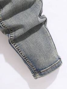 Manfinity Homme Quần Jeans Nam Màu Trơn Có Túi Thời Trang Đường Phố Thường Ngày - Rửa nhẹ - Xem 6