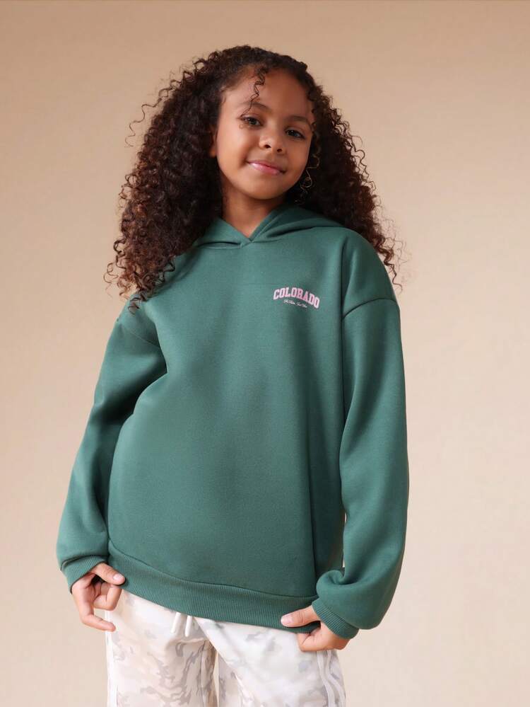 Green Hoodie With Pink Colorado Print