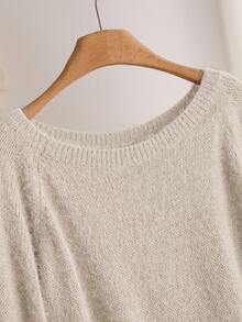 CosyJoli Pulover casual cu mânecă raglan, culoare solidă, mărime mare, pentru femei, toamnă/iarnă, vacanță de primăvară