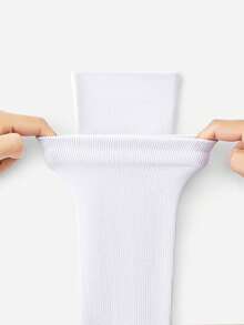 LUVLETTE 1 双 Copper Wellow 压缩袜 15-20 毫米汞柱及膝孕妇护士孕妇医疗可爱运动金色贴合骑行成人支撑软管循环长袜，适合健身房，秋季 - 白色 - 查看 2